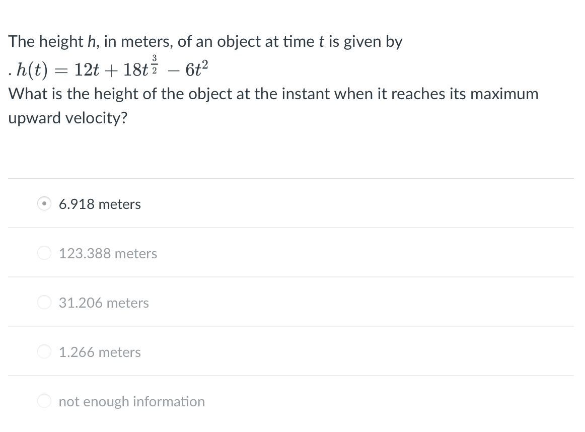 solved-the-height-h-in-meters-of-an-object-at-time-t-is-chegg