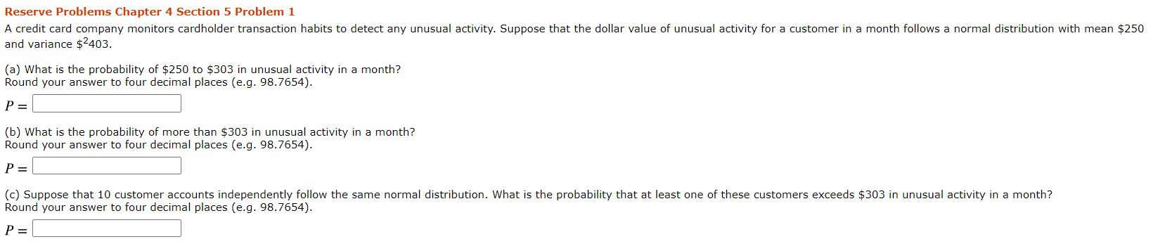 Solved Reserve Problems Chapter 4 Section 5 Problem 1 A | Chegg.com