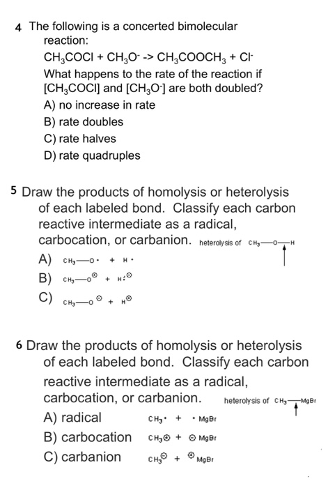 Solved What happens to the rate of the reaction if [CH3COCl] | Chegg.com