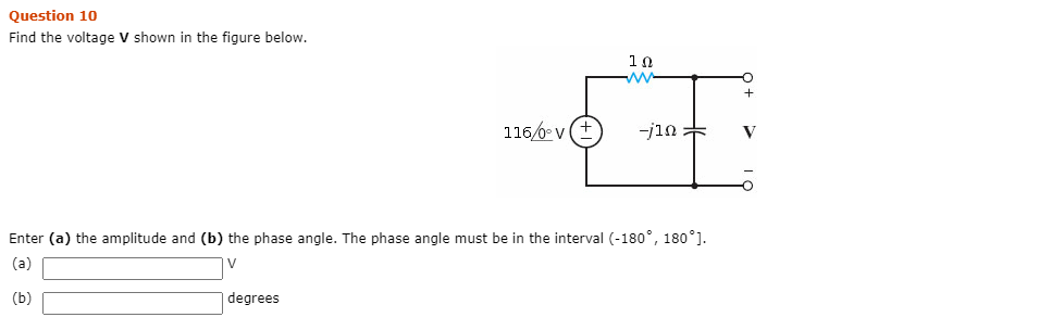 Solved Question 10 Find the voltage V shown in the figure | Chegg.com