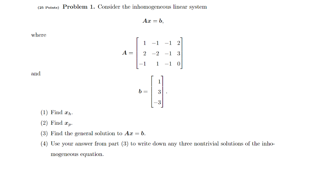 Solved Linear Algebra: Please Answer 1-4. If The Answer | Chegg.com