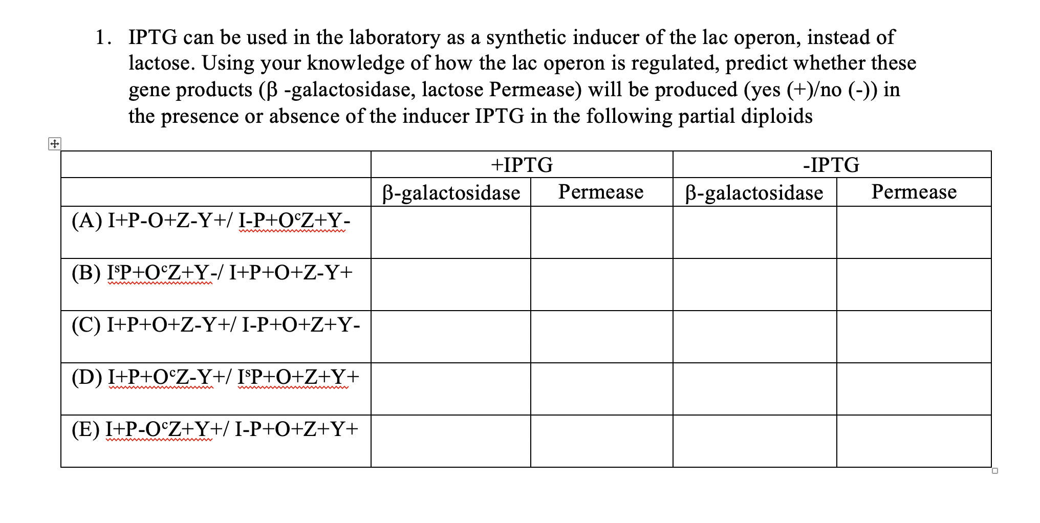 Solved 1 Iptg Can Be Used In The Laboratory As A Synthet Chegg Com