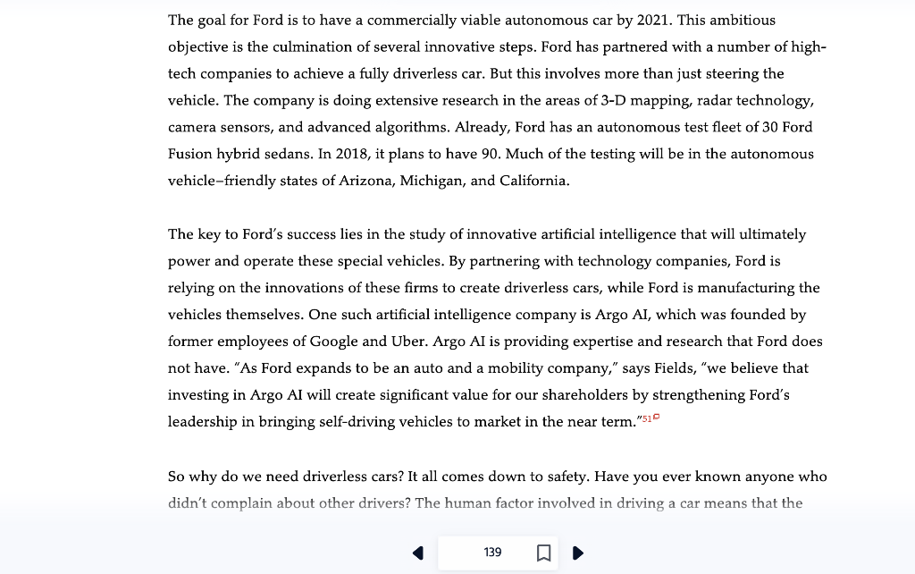 Solved Ford Plans Fully Autonomous Cars by 2021 Read the | Chegg.com
