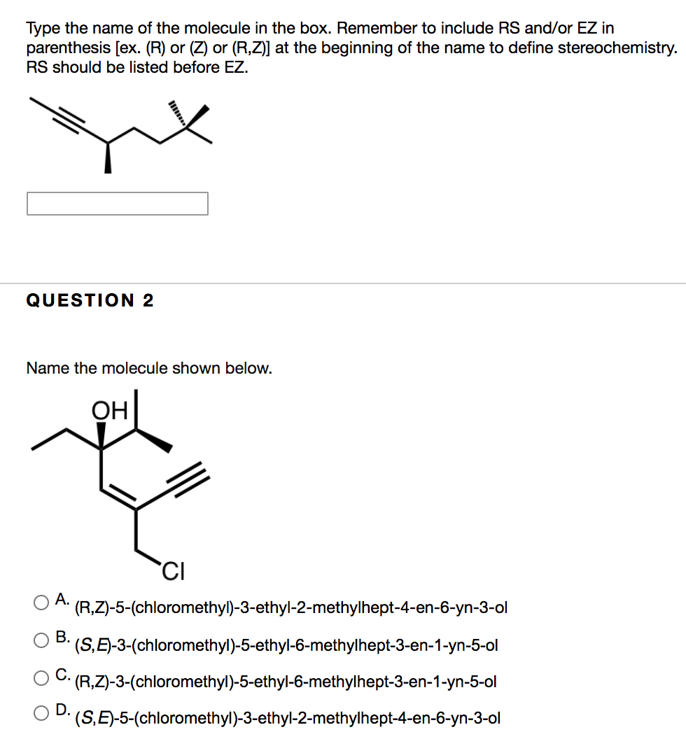 Solved Type The Name Of The Molecule In The Box Remember Chegg Com