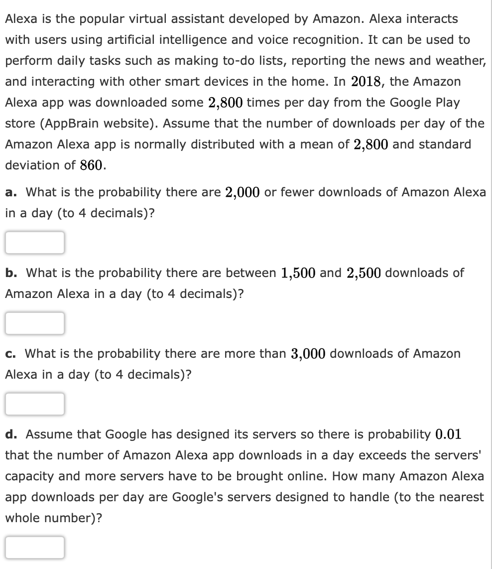 Solved Alexa Is The Popular Virtual Assistant Developed By | Chegg.com