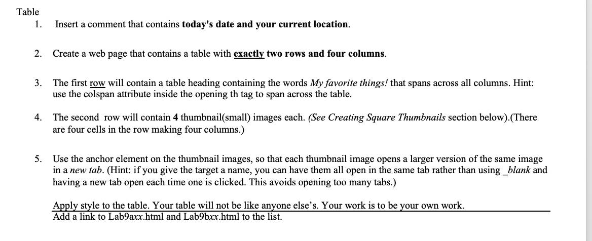 Solved Table 1 Insert A Comment That Contains Today S Da Chegg Com