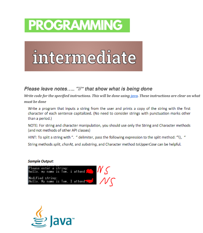 Solved PROGRAMMING intermediate Please leave notes..... 