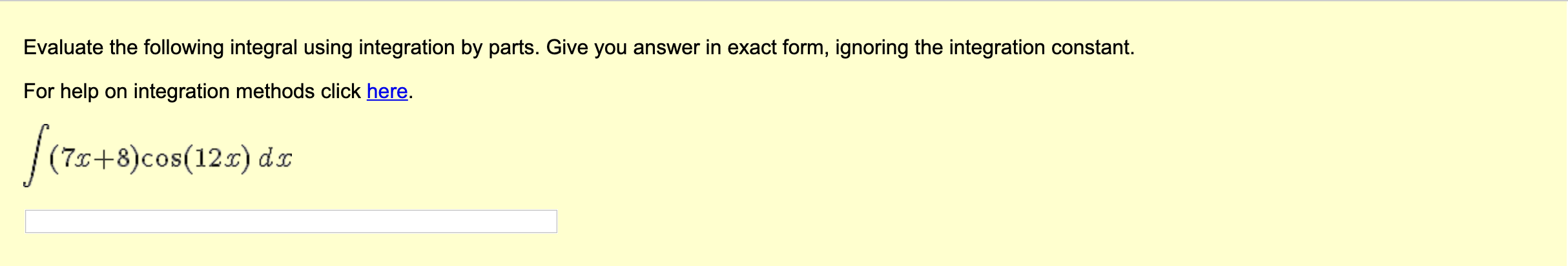 Solved Evaluate the following integral using integration by | Chegg.com
