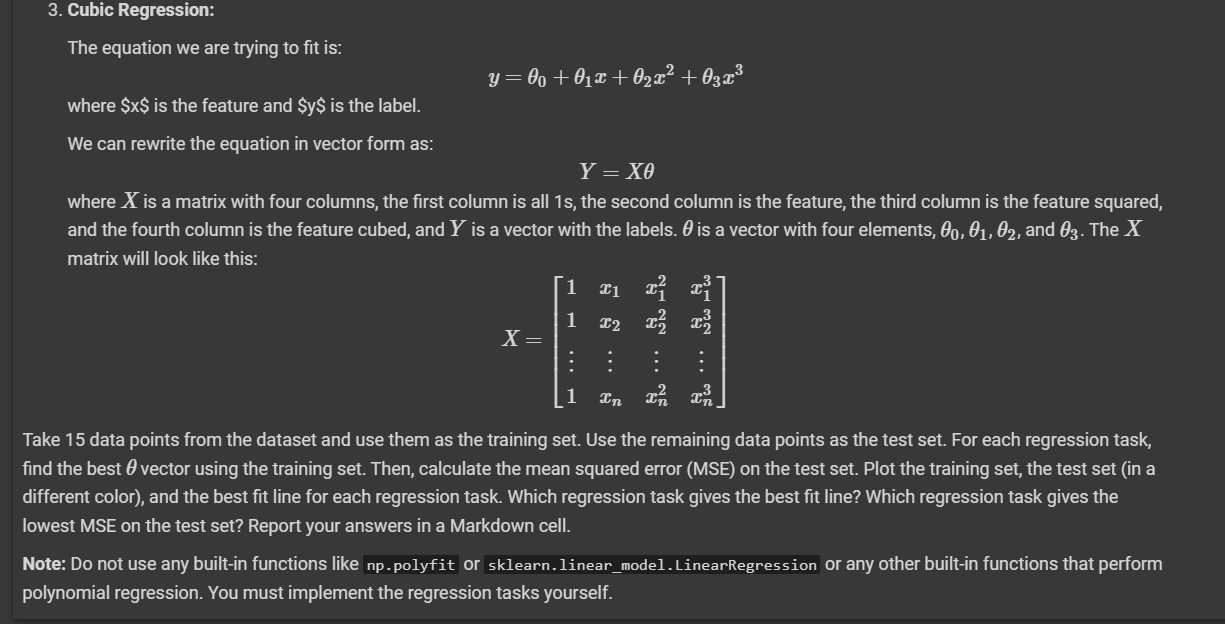 Solved 2. Quadratic Regression: The equation we are trying | Chegg.com