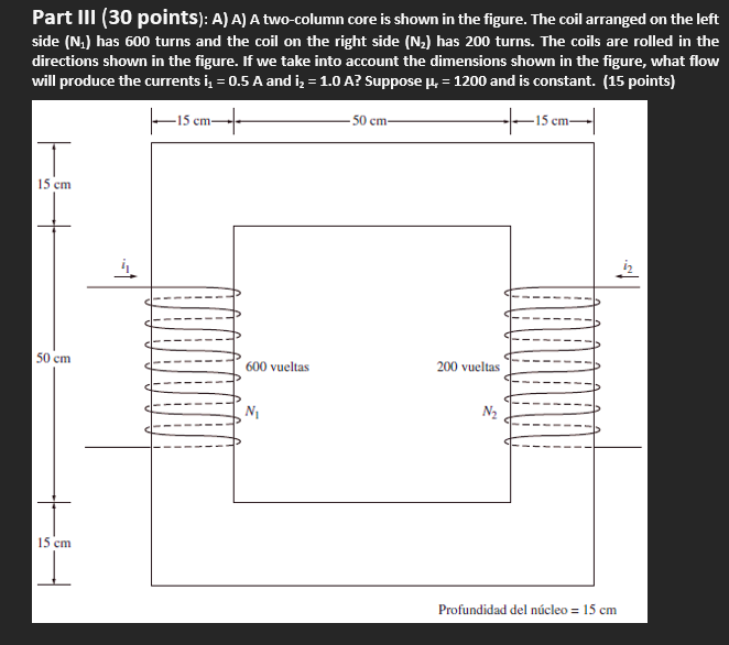Solved Part III (30 points): A) A) A two-column core is | Chegg.com