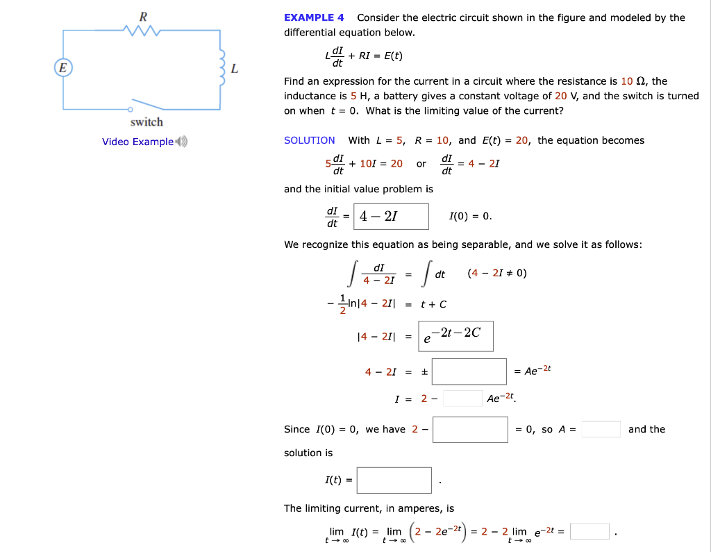 Solved R Example 4 Consider The Electric Circuit Shown In Chegg Com