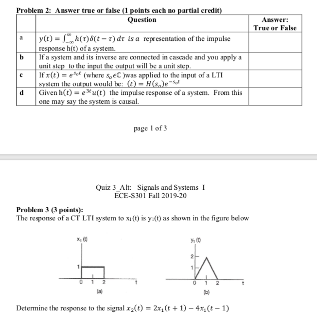 Solved Problem 2: Answer true or false (1 points each no | Chegg.com