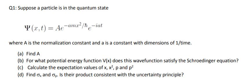 Solved Q1: Suppose a particle is in the quantum state where | Chegg.com