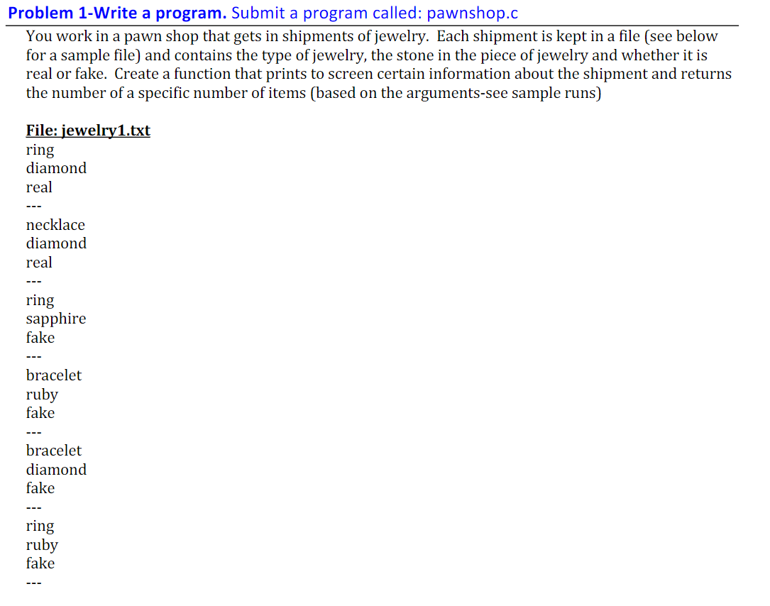Solved Problem 1-Write a program. Submit a program called: | Chegg.com