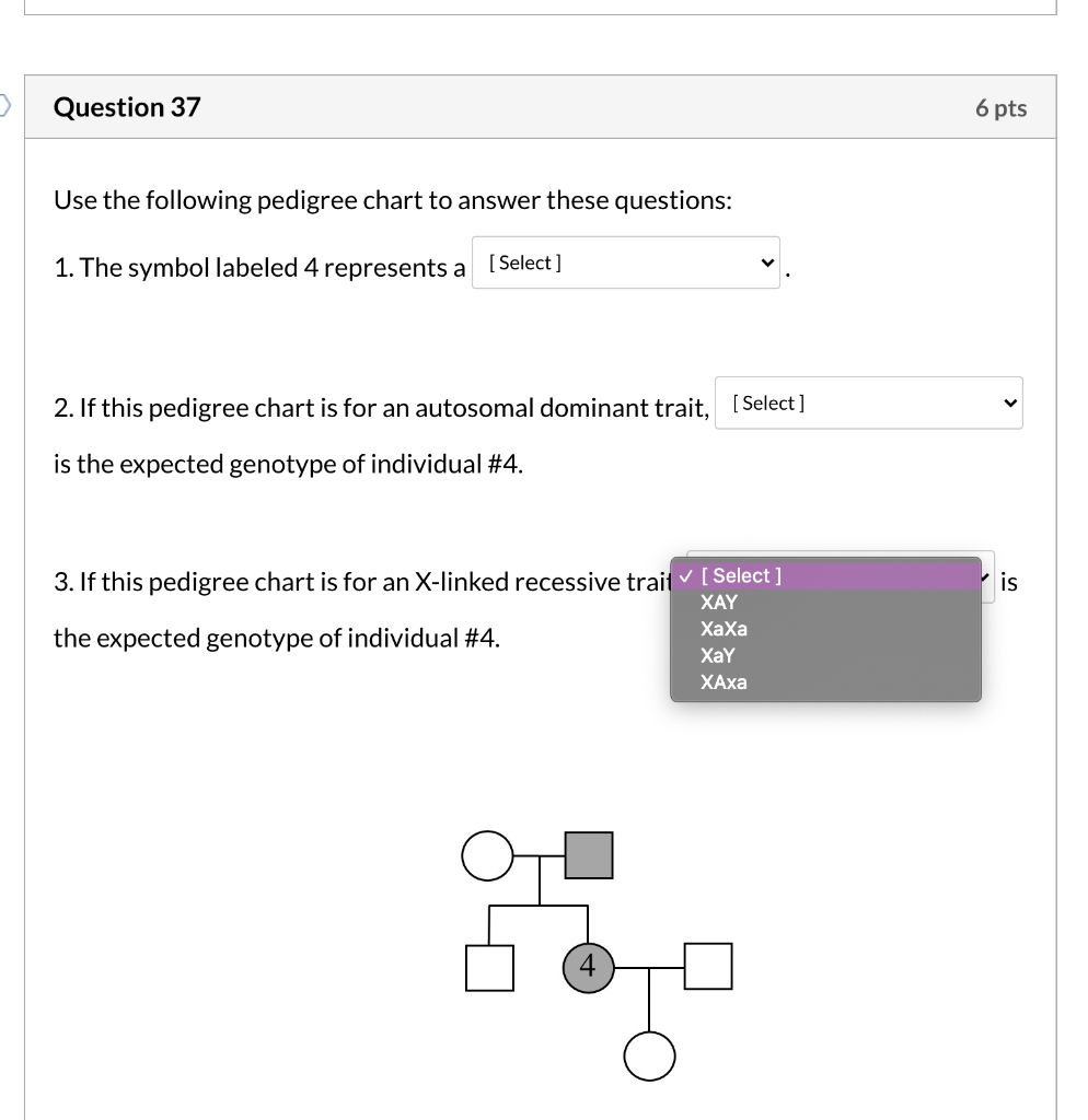 Solved Use the following pedigree chart to answer these | Chegg.com
