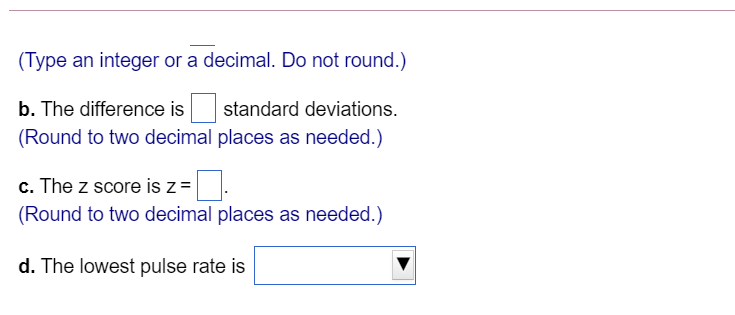 Solved For a data set of the pulse rates for a sample of | Chegg.com