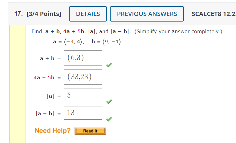 Solved Find The Sum Of The Given Vectors. A = (2,-2), B = | Chegg.com