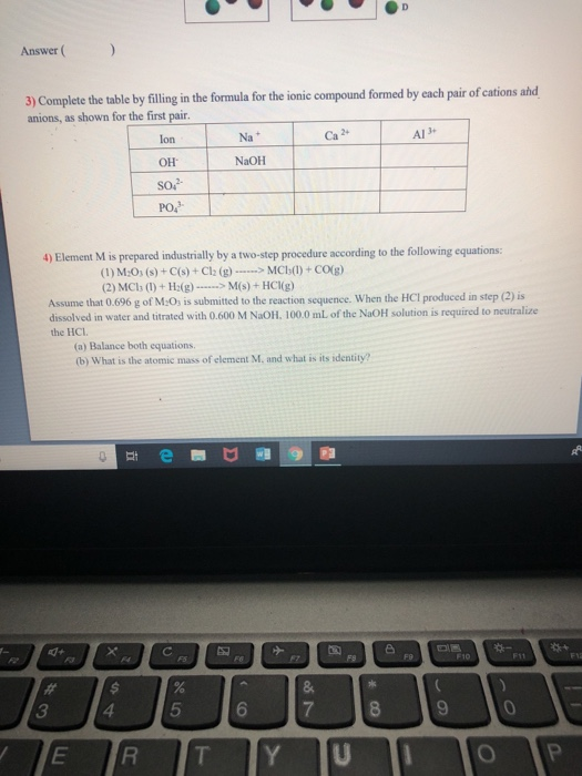 Solved Answer 3) Complete the table by filling in the | Chegg.com