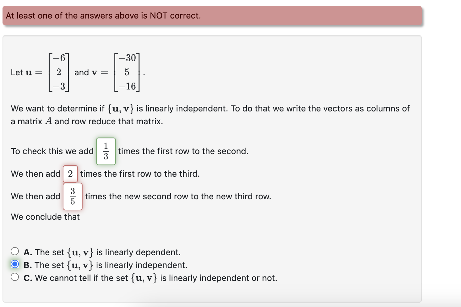 Solved Let u=[623] ﻿and v=[30516]We ﻿want to ﻿determine