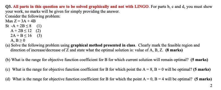 Solved Q3. All parts in this question are to be solved | Chegg.com