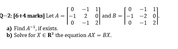 Solved A) If A And B Are N X N Matrices, Then (A + B)2 = A² | Chegg.com