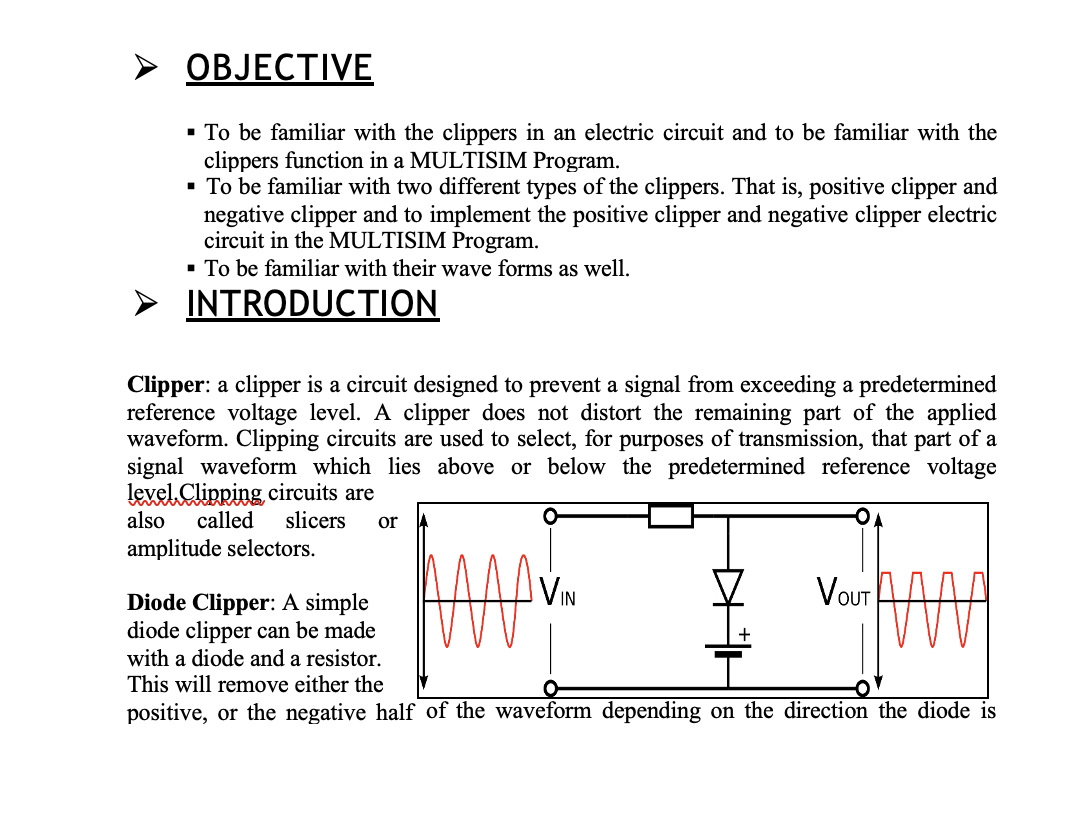 Solved OBJECTIVE • To be familiar with the clippers in an