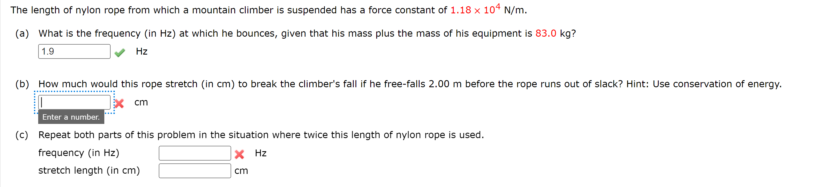 Solved The length of nylon rope from which a mountain | Chegg.com