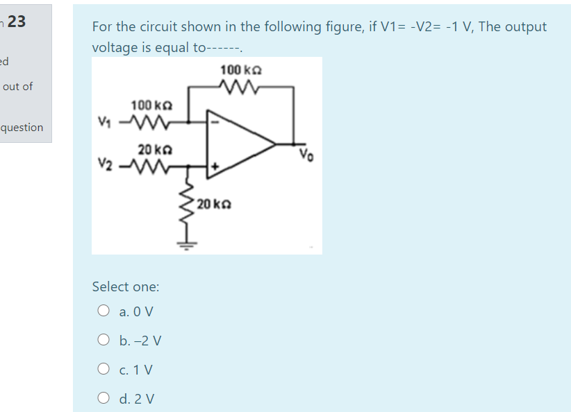 Solved 23 For The Circuit Shown In The Following Figure, If | Chegg.com