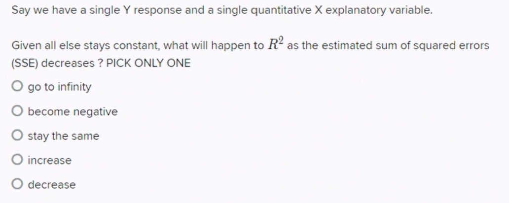Solved Say we have a single Y response and a single | Chegg.com
