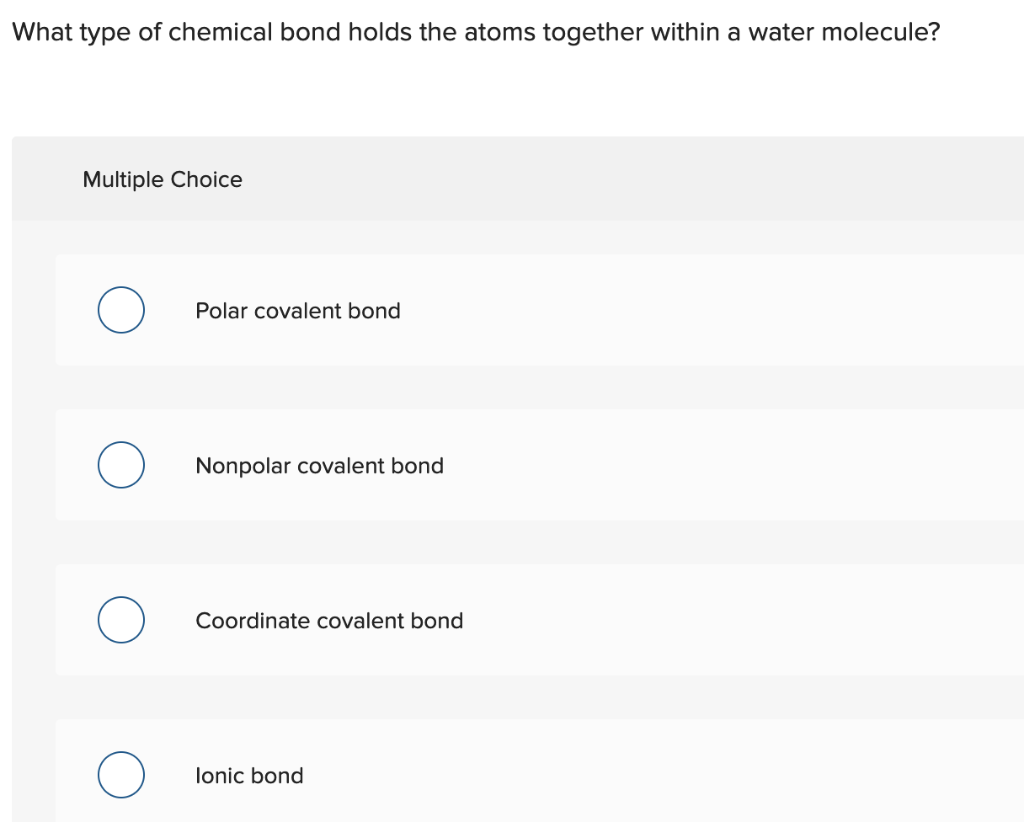 Solved What Type Of Chemical Bond Holds The Atoms Together Chegg