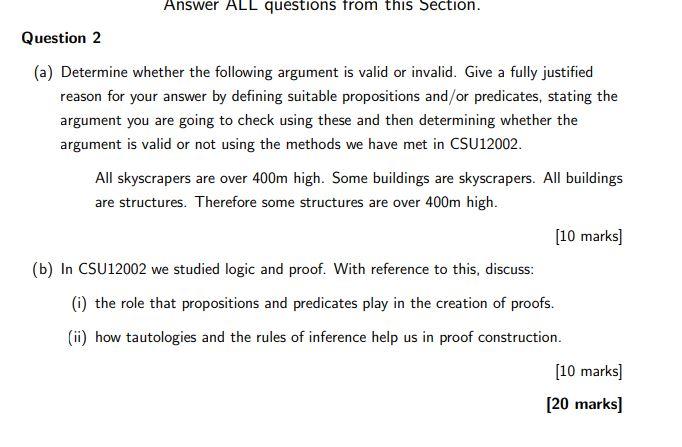 Solved Question 2 (a) Determine Whether The Following | Chegg.com