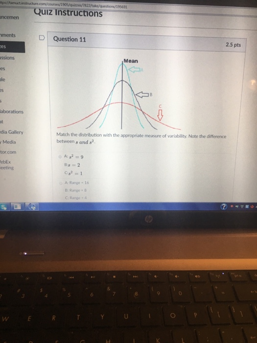 Solved /195691 Quiz Instructions ments D Question 11 2.5 pts | Chegg.com