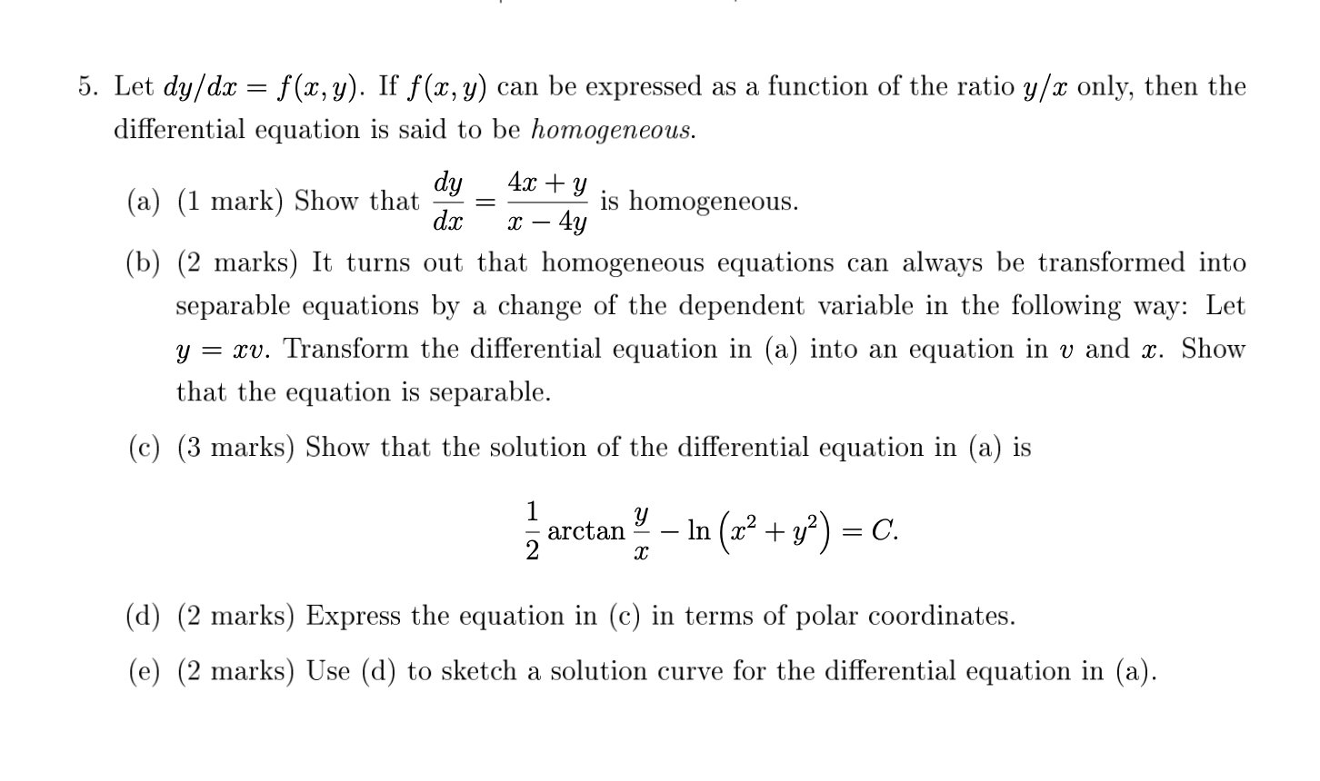 Solved Let dy/dx=f(x,y). If f(x,y) can be expressed as a | Chegg.com
