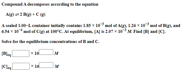 Solved Compound A Decomposes According To The Equation Ag Chegg Com