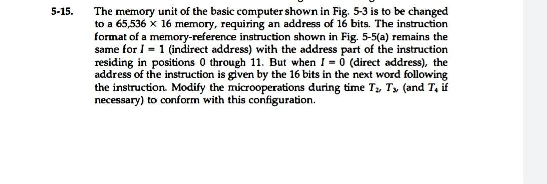 Solved 5-15. The memory unit of the basic computer shown in | Chegg.com
