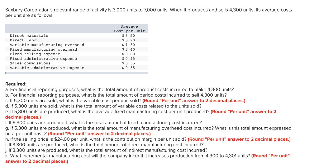 Solved A. Total Product Cost B. Total Period Cost C. | Chegg.com