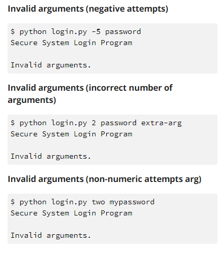 Solved User Login Write a program that asks a user for a | Chegg.com