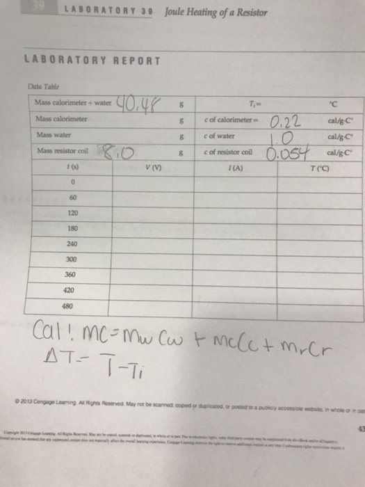 LABORATORY 39 Joule Heating of a Resistor LABORATORY