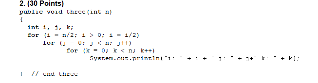 Solved Perform a time-complexity (Big-O) analysis for each | Chegg.com