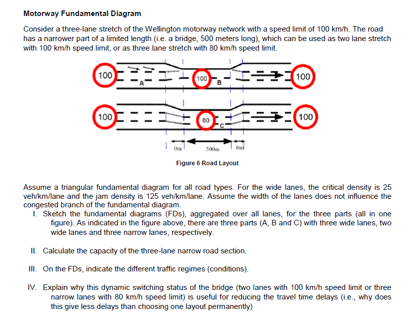 Motorway Fundamental Diagram Consider a threelane