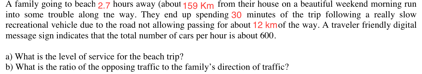 Solved A family going to beach 2.7 hours away (about 159 Km | Chegg.com