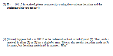 Solved 7. (16%) Suppose that C is a binary linear code and | Chegg.com
