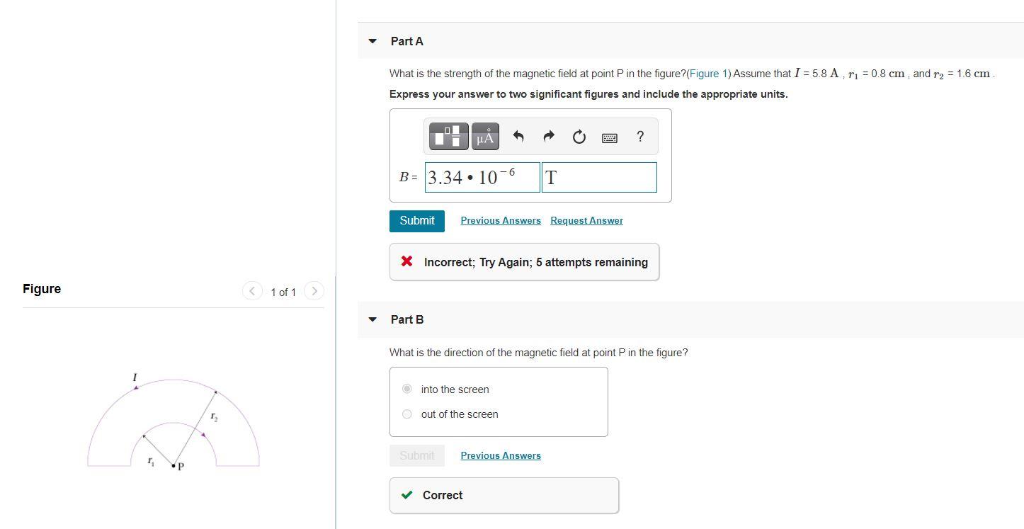 Solved Part A What is the strength of the magnetic field at | Chegg.com