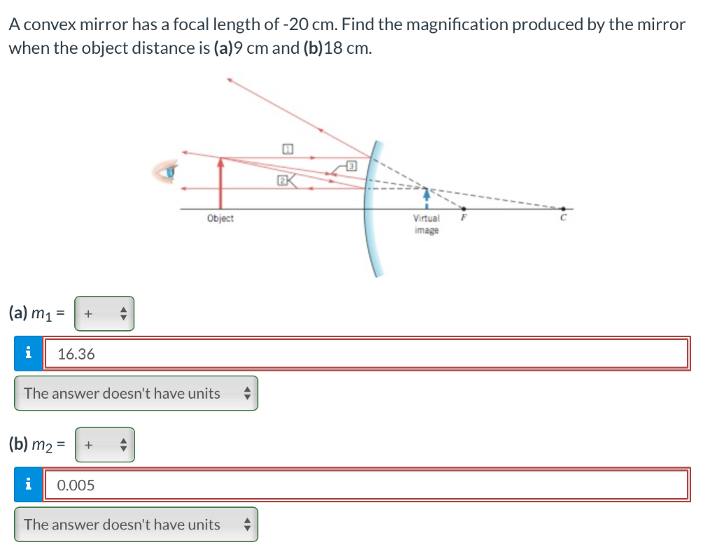 Solved A Convex Mirror Has A Focal Length Of 20 Cm Find Chegg Com   PhphTbaq3