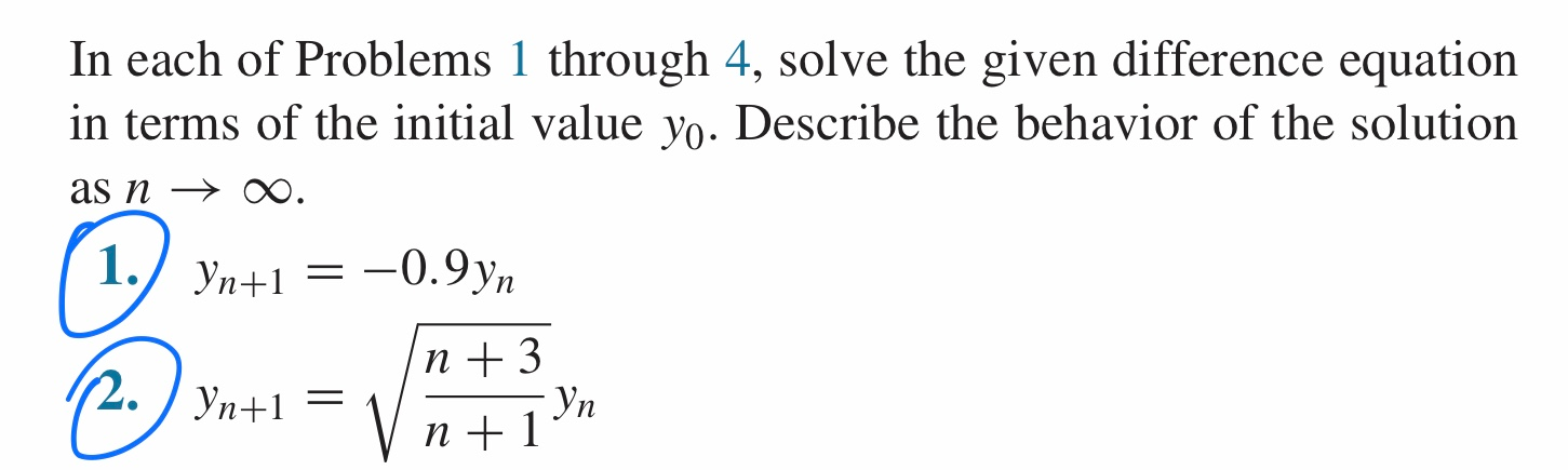 Solved In each of Problems 1 through 4, solve the given | Chegg.com