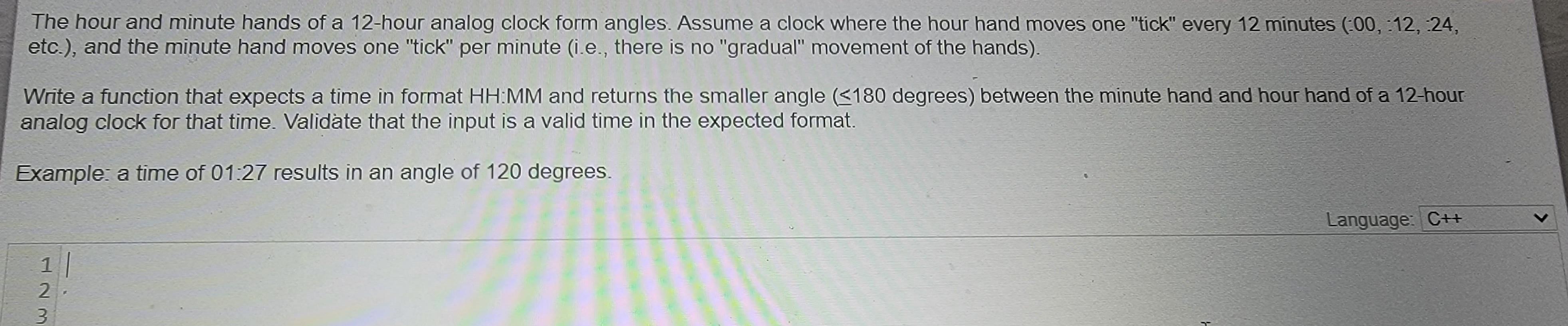Solved The hour and minute hands of a 12-hour analog clock | Chegg.com