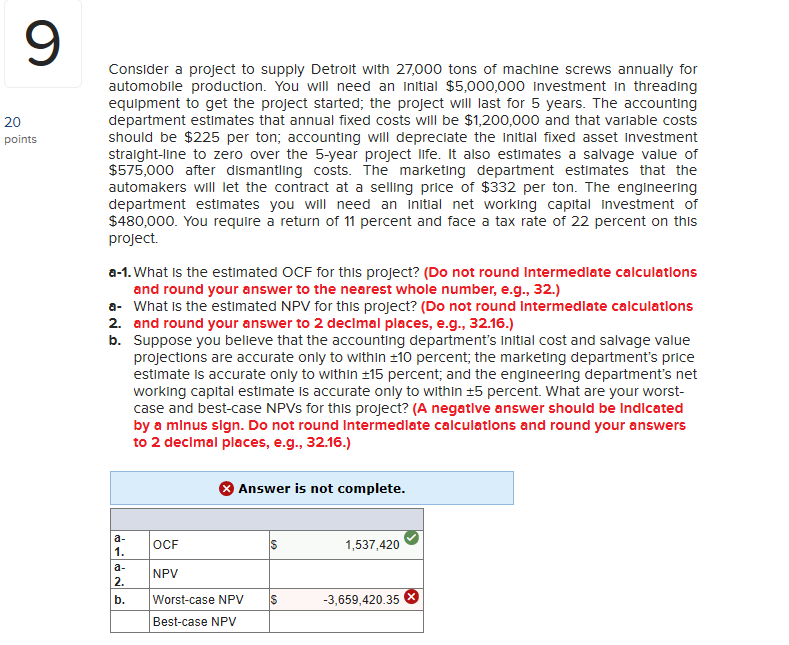 Solved 20 points Consider a project to supply Detroit with