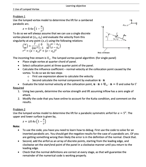 Problem 1 Use the lumped vortex model to determine | Chegg.com