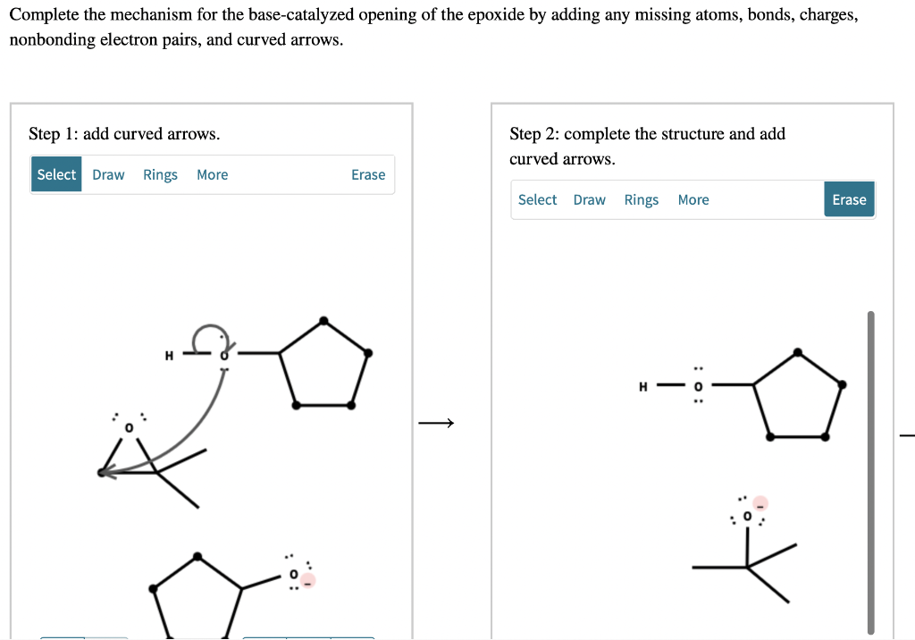 Solved Complete the mechanism for the base-catalyzed opening | Chegg.com