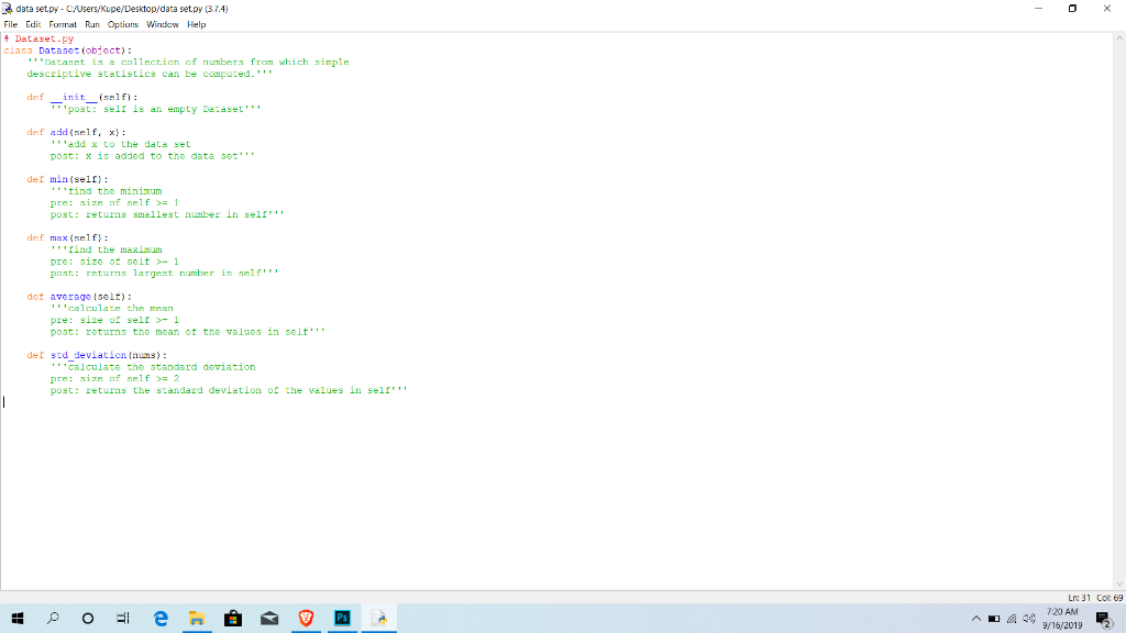 Solved Complete the implementation of the Dataset ADT Also | Chegg.com